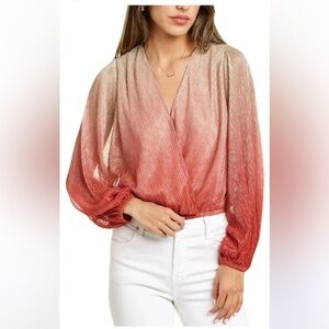 NWT ASTR Ombre Red Gold Blouse